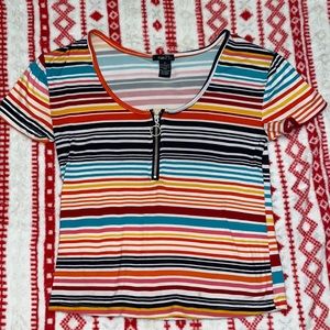 Rue21 Colorful Striped Crop Top